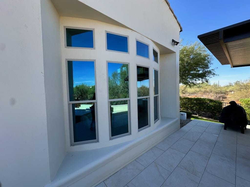 Window cleaning in progress on a South Bay home