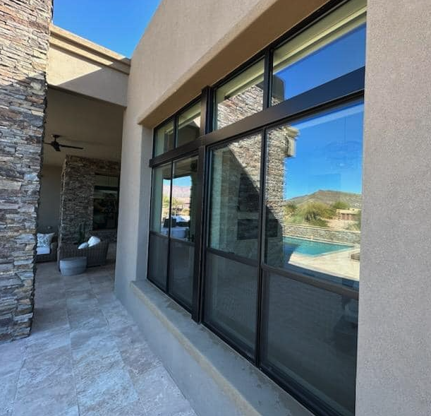 Large picture windows cleaned on a South Bay home
