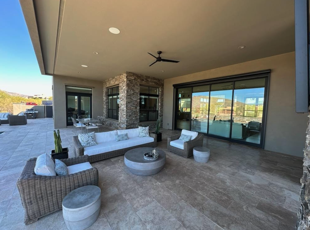Backyard patio sliders cleaned streak-free in Lomita