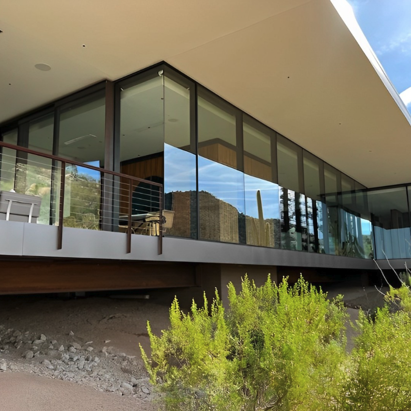 Floor-to-ceiling glass wall cleaned on a Palos Verdes hillside home
